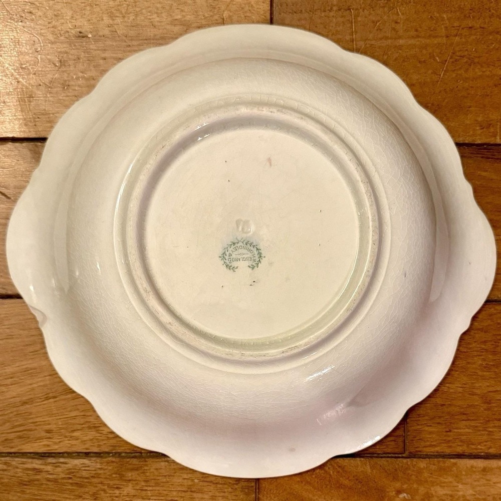 10pc VTG Antique W H Grindley White Scallop Gold China Serving Bowl Set England - Picture 5 of 10